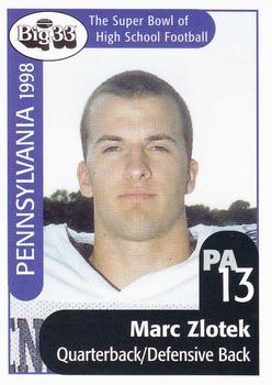 1998 Big 33 Pennsylvania High School #NNO Marc Zlotek Front