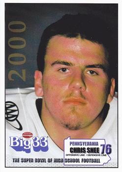 2000 Big 33 Pennsylvania High School #NNO Chris Snee Front