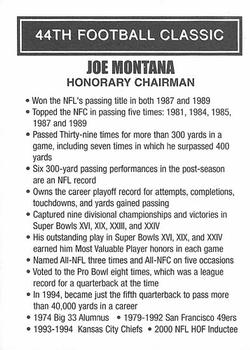 2001 Big 33 Pennsylvania High School #NNO Joe Montana Back