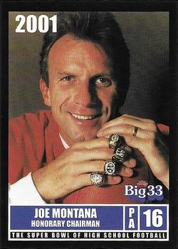 2001 Big 33 Pennsylvania High School #NNO Joe Montana Front