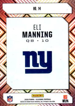 2020 Panini Illusions - Clear Shots #14 Eli Manning Back