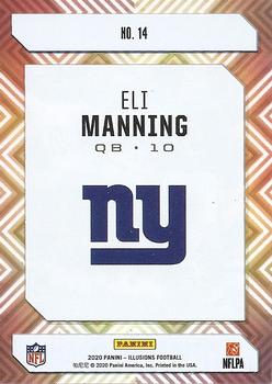 2020 Panini Illusions - Clear Shots Sapphire #14 Eli Manning Back