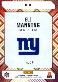 2020 Panini Illusions - Clear Shots Gold #14 Eli Manning Back
