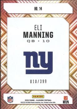 2020 Panini Illusions - Clear Shots Pink #14 Eli Manning Back