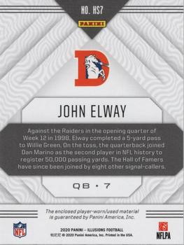 2020 Panini Illusions - Highlight Swatches #HS7 John Elway Back