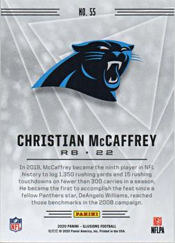 2020 Panini Illusions - Trophy Collection Sapphire #55 Christian McCaffrey Back