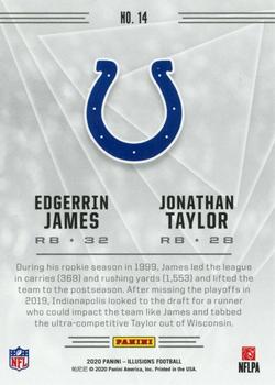2020 Panini Illusions - Trophy Collection Division #14 Edgerrin James / Jonathan Taylor Back