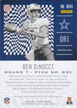 2020 Panini Illusions - Rookie Signs Orange #RS41 Ben DiNucci Back