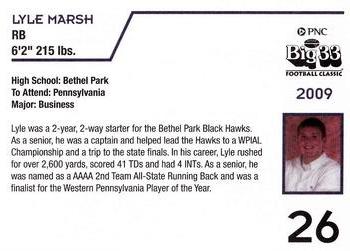 2009 Big 33 Pennsylvania High School #NNO Lyle Marsh Back