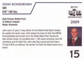 2009 Big 33 Pennsylvania High School #NNO John Schademan Back