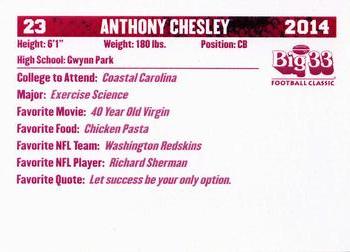 2014 Big 33 Maryland High School #NNO Anthony Chesley Back