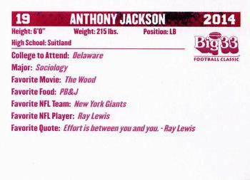 2014 Big 33 Maryland High School #NNO Anthony Jackson Back