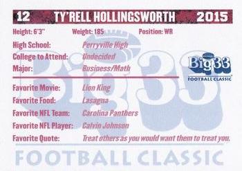 2015 Big 33 Maryland High School #NNO Ty'Rell Hollingsworth Back