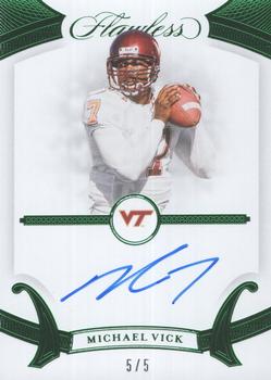 2020 Panini Flawless Collegiate - Flawless Signatures Emerald #17 Michael Vick Front