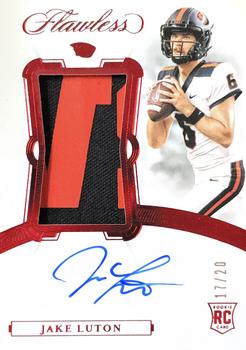 2020 Panini Flawless Collegiate - Flawless Rookie Patch Autographs Ruby #143 Jake Luton Front