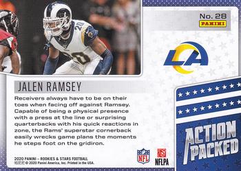 2020 Panini Rookies & Stars - Action Packed True Blue #28 Jalen Ramsey Back