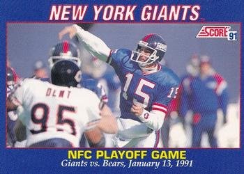1991 Score - New York Giants #B1 NFC Playoff Game Front