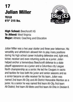2007 Big 33 Ohio High School #NNO Julian Miller Back
