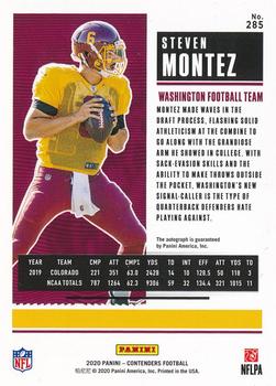 2020 Panini Contenders #285 Steven Montez Back