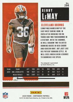 2020 Panini Contenders #296 Benny LeMay Back