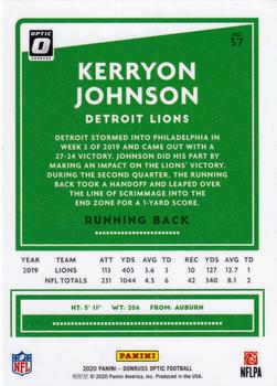 2020 Donruss Optic #37 Kerryon Johnson Back