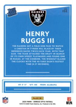 2020 Donruss Optic #158 Henry Ruggs III Back