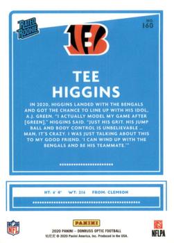 2020 Donruss Optic #160 Tee Higgins Back