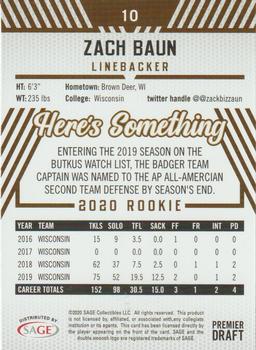 2020 SAGE HIT - Green #10 Zack Baun Back