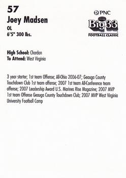 2008 Big 33 Ohio High School #NNO Joey Madsen Back
