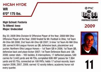 2009 Big 33 Ohio High School #NNO Micah Hyde Back