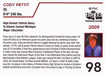 2009 Big 33 Ohio High School #NNO Cody Pettit Back