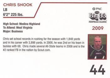 2009 Big 33 Ohio High School #NNO Chris Snook Back