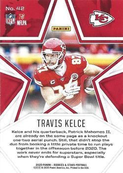 2020 Panini Rookies & Stars - Red #42 Travis Kelce Back
