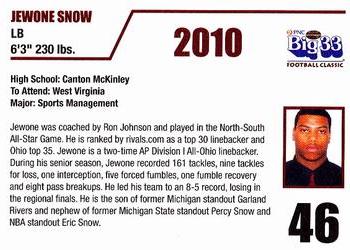 2010 Big 33 Ohio High School #NNO Jewone Snow Back