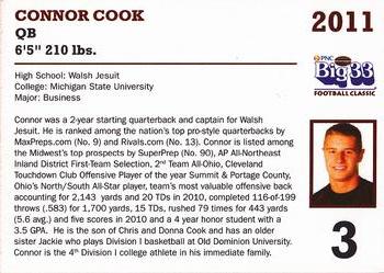 2011 Big 33 Ohio High School #NNO Connor Cook Back