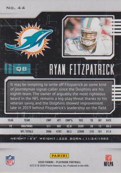 2020 Panini Playbook #44 Ryan Fitzpatrick Back