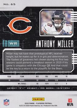 2020 Panini Playbook #65 Anthony Miller Back