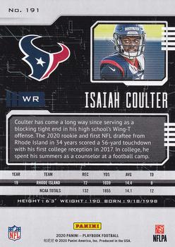 2020 Panini Playbook #191 Isaiah Coulter Back