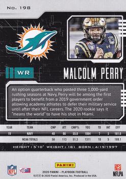 2020 Panini Playbook #198 Malcolm Perry Back