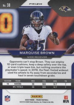 2020 Panini Prizm - Prizm Red Ice #38 Marquise Brown Back