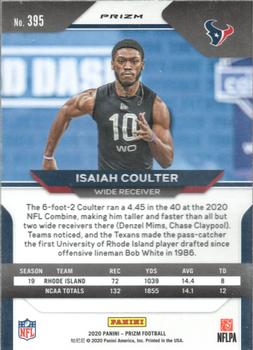 2020 Panini Prizm - Prizm Red Ice #395 Isaiah Coulter Back