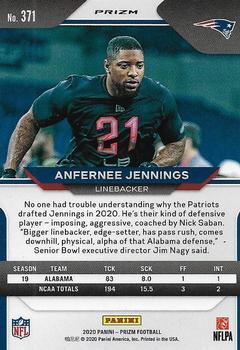 2020 Panini Prizm - Prizm Red White and Blue #371 Anfernee Jennings Back