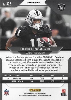 2020 Panini Prizm - Prizm Red White and Blue #372 Henry Ruggs III Back