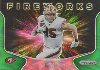 2020 Panini Prizm - Fireworks Prizms Green #10 George Kittle Front