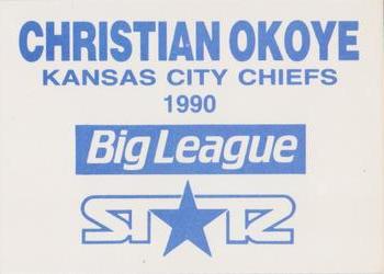 1990 St☆r Big League (Unlicensed) #NNO Christian Okoye Back