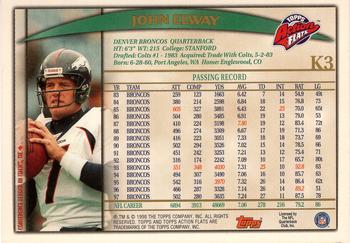 1998 Topps Action Flats Kickoff Edition #K3 John Elway Back