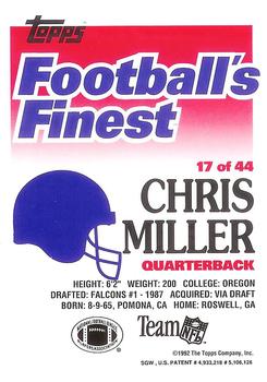 1992 Finest #17 Chris Miller Back