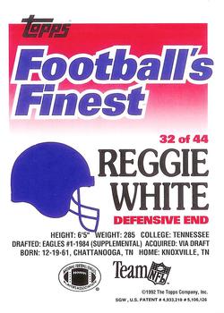 1992 Finest #32 Reggie White Back