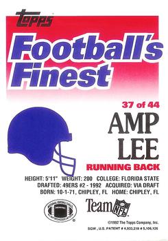 1992 Finest #37 Amp Lee Back