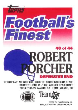 1992 Finest #40 Robert Porcher Back